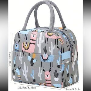 Llama Lunch Bag Insulated Kids Lunchbox Cactus Print NWT
